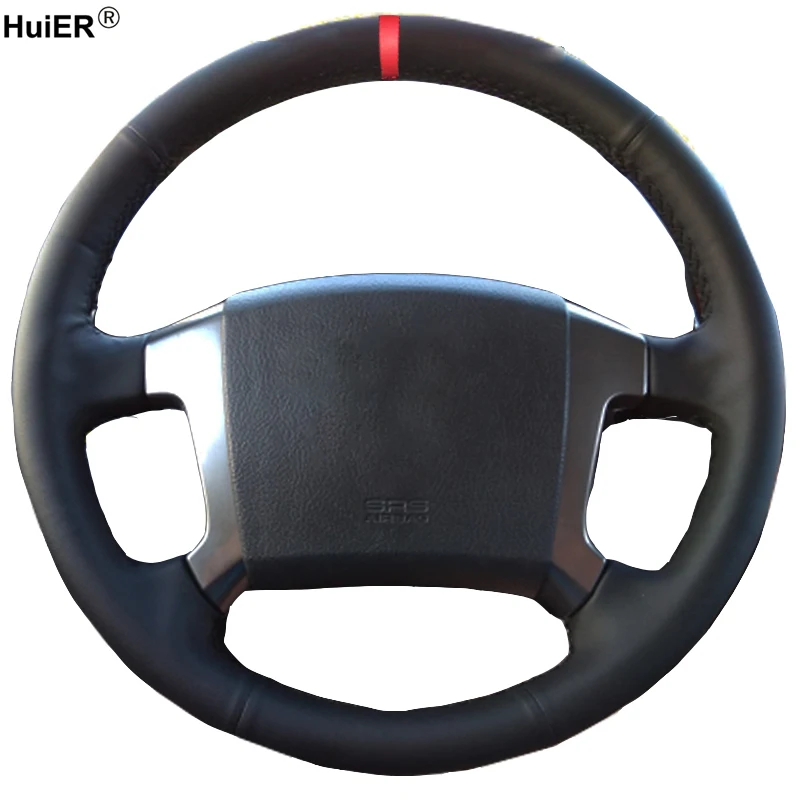 

HuiER Hand Sew Car Steering Wheel Cover Red Marker For Kia Sorento 2003 2004 2005 2006 2007 2008 2009 Interior Accessories Parts