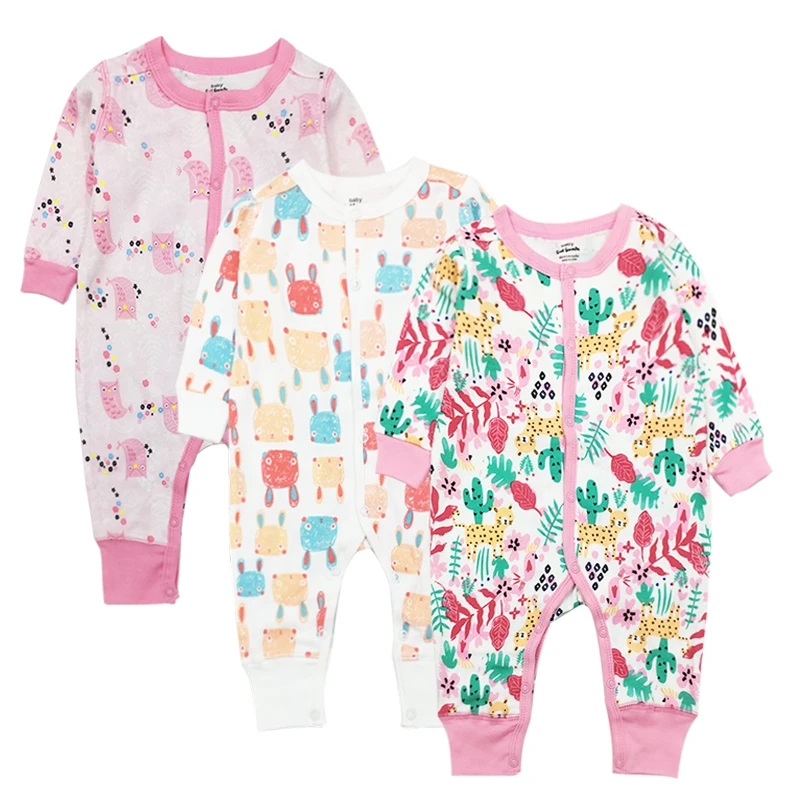 

2018 Fashion Newborn Baby Ropmer Cartoon Long Sleeve Baby Boy Girl Clothes 100% Cotton Sleepwear Baby Rompers Baby Clothing