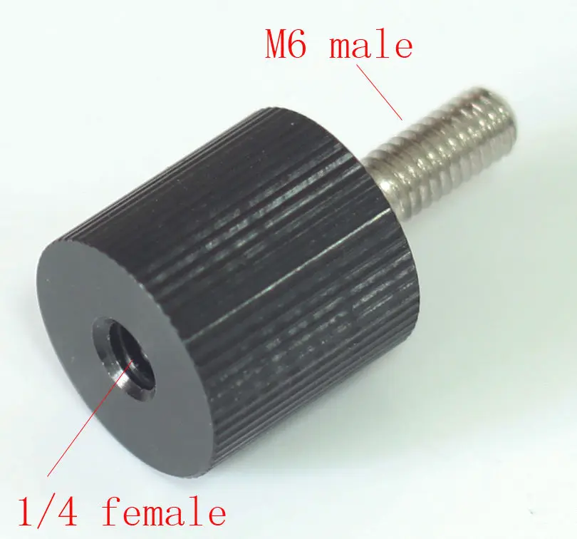 

1/4" female to M6 unit male Convert Screw Adapter for rod rail system & Tripod