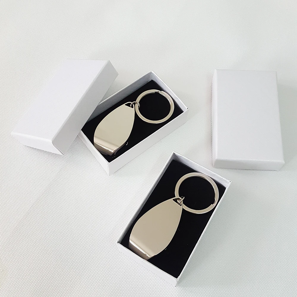 Keychain Key Ring Gift Box White Paper Box for Jewelry Wedding Favor