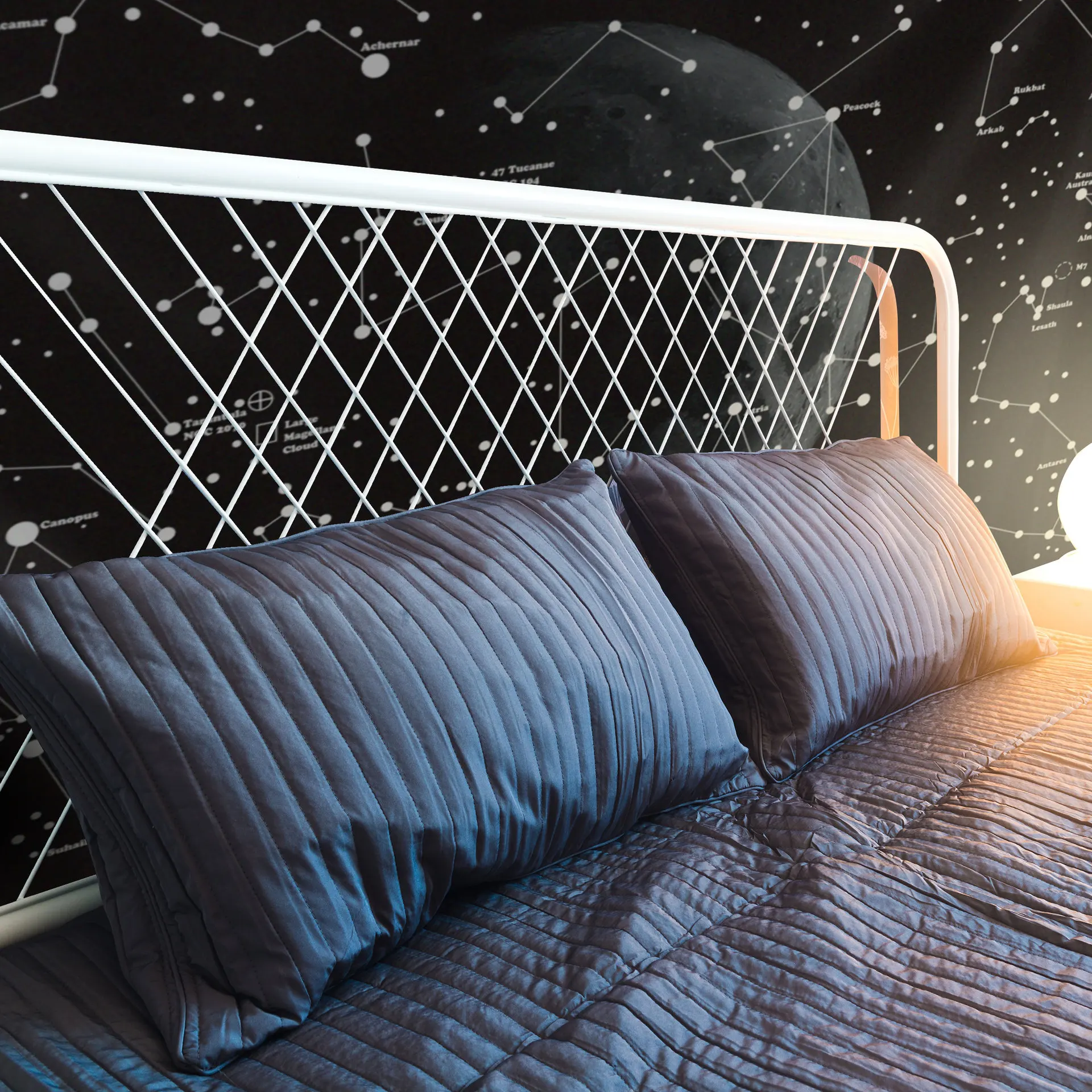 Черный Созвездие настенный гобелен цифровой печати фон с Луной настенный декоративный гобелен