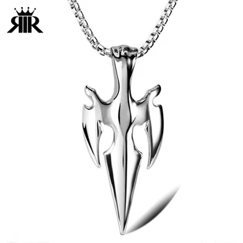 

RIR Funk Style Men Jewelry 316L Stainless Steel Fashion Pendant Necklace The Flame Fire White Silver Necklaces Men Gift LP1066