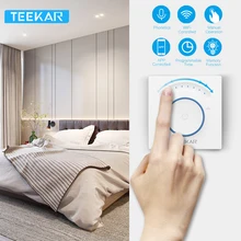 Teekar Smart Light Dimmer Switch EU Standard Wifi Light Switch Touch APP Remote Control Work With Amazon Alexa Include LED Bulb