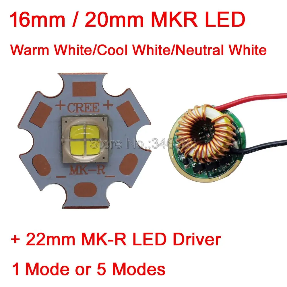 MK-R White Led Chip Light 20MM 6V DIY Details about   Cree MK-R MKR Led Driver 6V 
