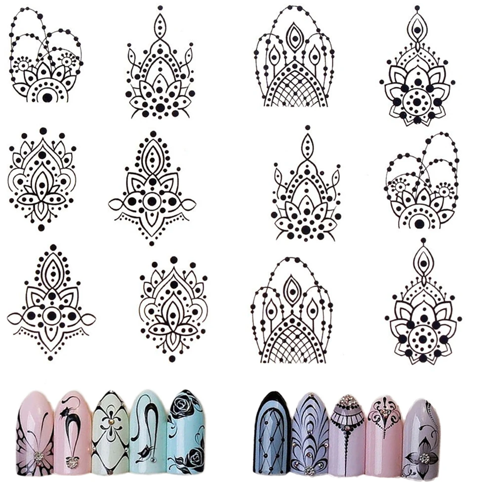 

3 Sheets/set Jewelry Necklace Water Transfer Nail Art Sticker Stamping Manicure Decals Nail Art Decoration Nail Beauty Tools