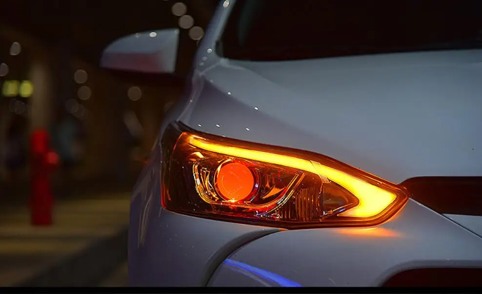 Одна пара автомобилей Стайлинг Для Yaris фар года DRL hid лампы Биксеноновые линзы hi lo луч парковка противотуманная фара yaris головной свет