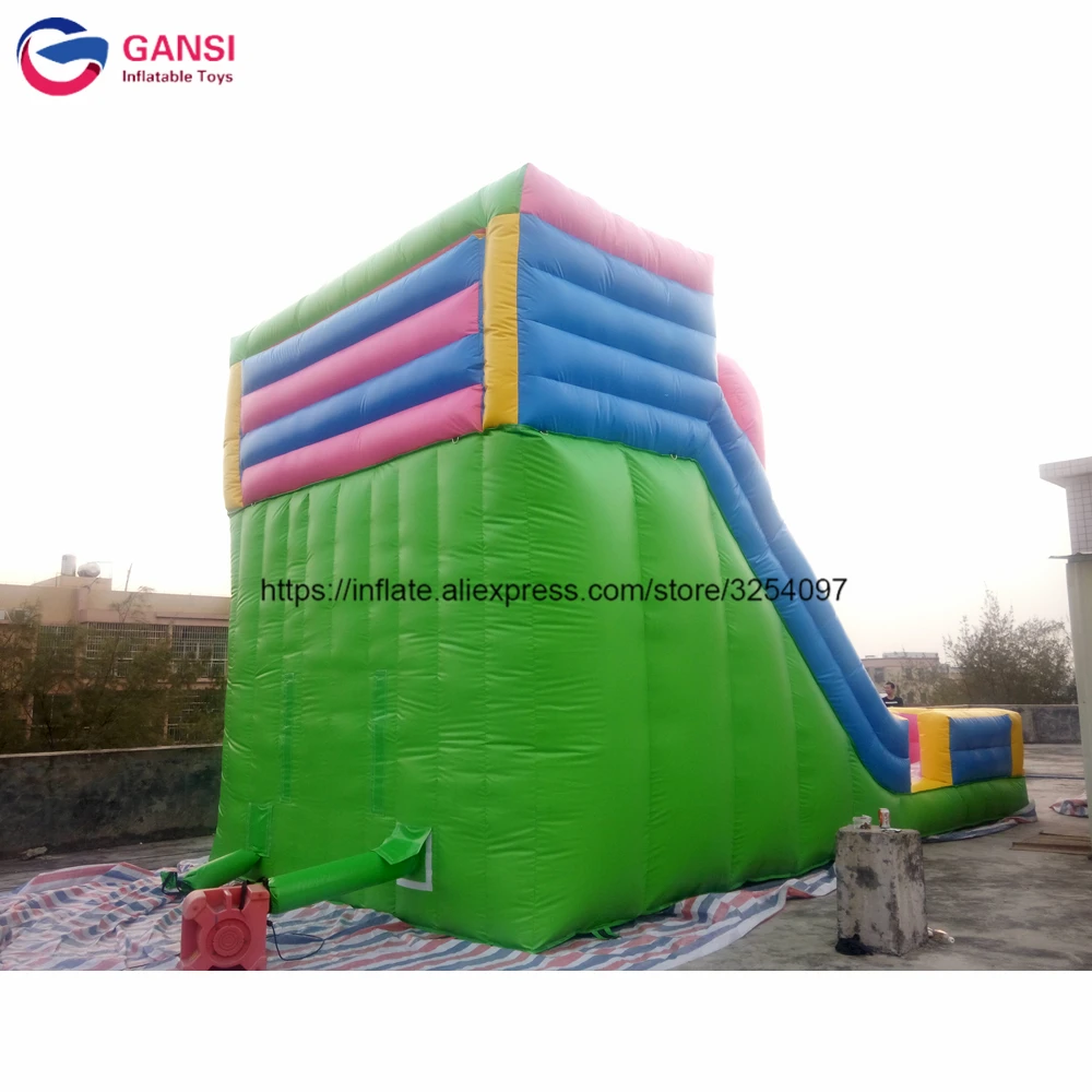8*4.5*6m Inflatable double lane slip and slide, customized color Inflatable bouncer slide with free blower