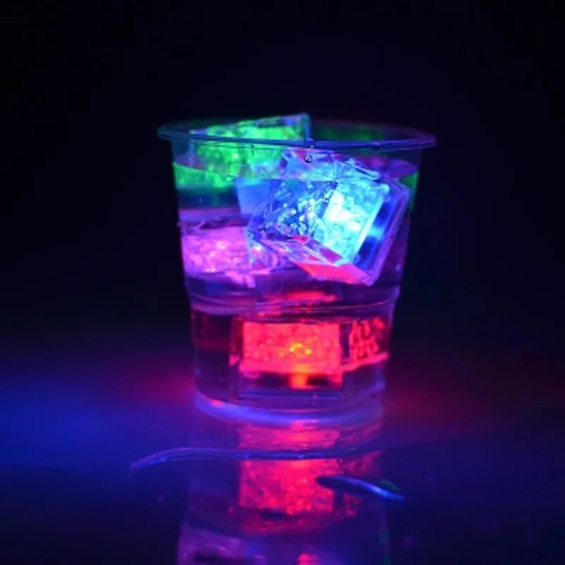 

12pcs DIY Colorful Flash LED Ice Cubes Festival Party Decor Props Luminous LED Glowing Drinking Ice Cubes Seven colors