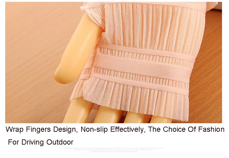 58cm Long Summer Lace Sun Gloves Femme Fingerless Gloves  Anti-UV Sunscreen Protection Ice Silk Eldiven Ladys Driving Gloves (26)