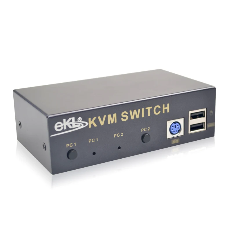 EKL 2 PORT VGA KVM Switch USB PS2 Keyboard Mouse VGA