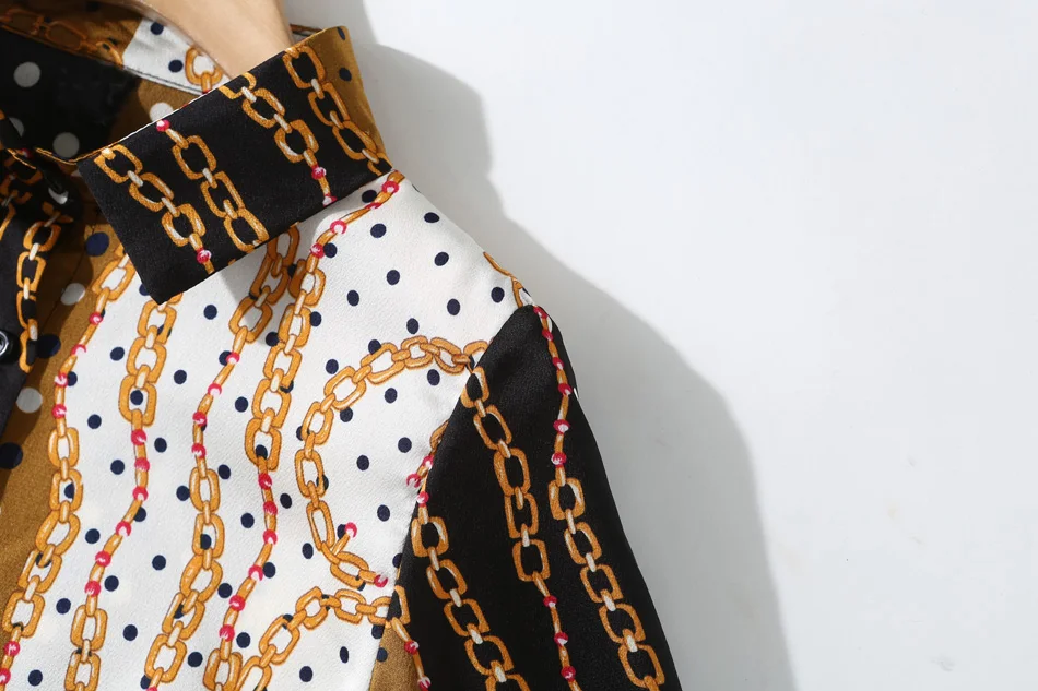 H Han queen/весенние женские блузки, Свободная шифоновая блузка с длинным рукавом, топы, повседневная винтажная рубашка с принтом, женская одежда, блузы
