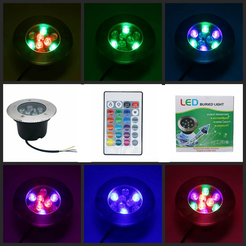 Светодиодный подземный светильник SZYOUMY RGB утопленный наружный напольный