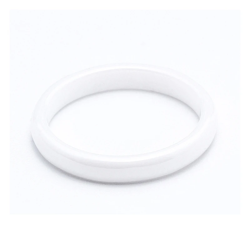 Fahion 3 мм светло-розовый черный белый синий красивое гладкое керамическое кольцо для женщин современные свадебные ювелирные Кольца Подарочные - Цвет основного камня: White