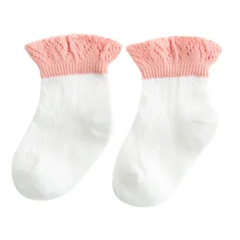 

Infant toddler cotton socks large mesh cotton baby loose mouth lace solid color soft socks outfit for 0-5T