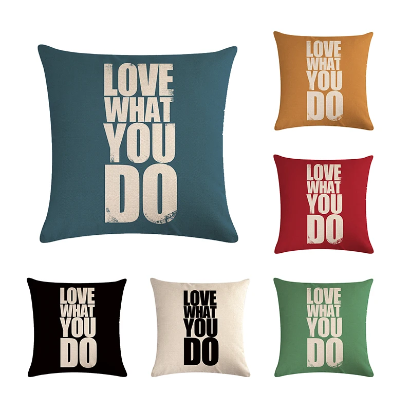 Наволочка с узором Love what you do и декоративная наволочка для гостиной 45*45 см