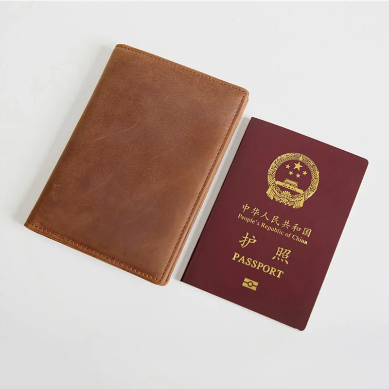 Cow Leather Passport Cover Men Travel Wallet Covers for Passports