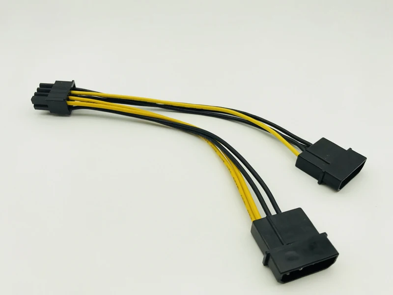 Dual 4P to 8P Graphics Card Power Cable Dual 4Pin to 8Pin Video Card Power Supply D Port Graphics Card Cables for Mining