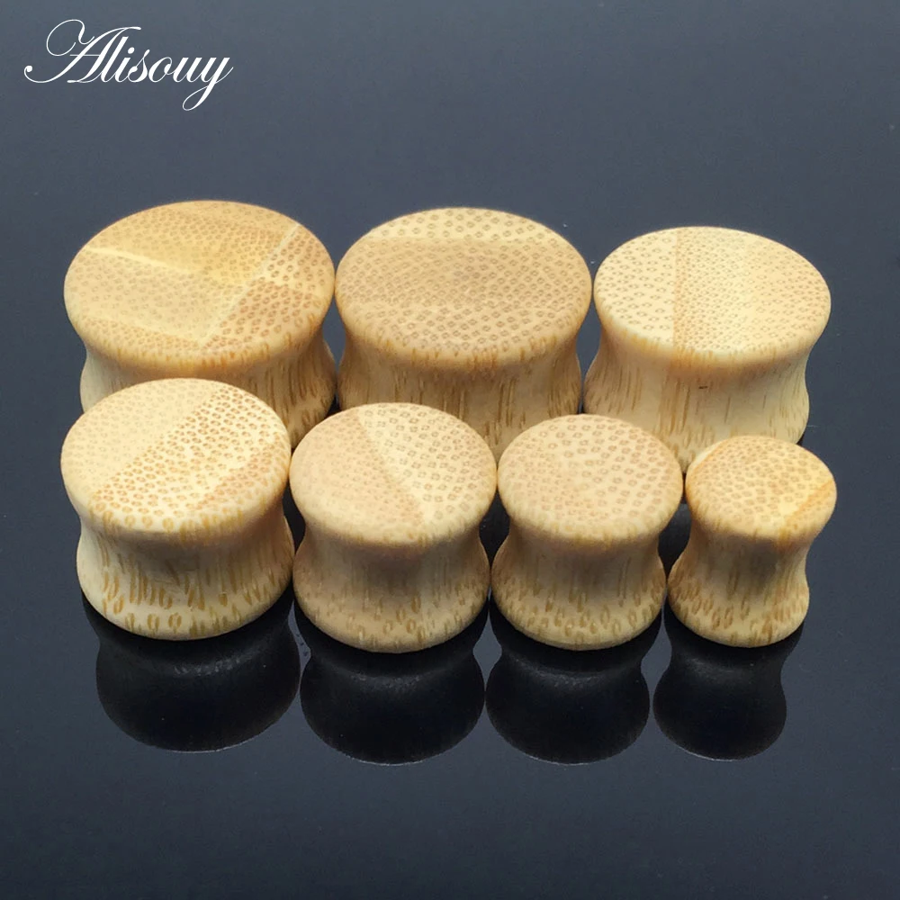 Alisouy Piercing Body Jewelry Solid Bamboo Ear Expander Gauges 8mm