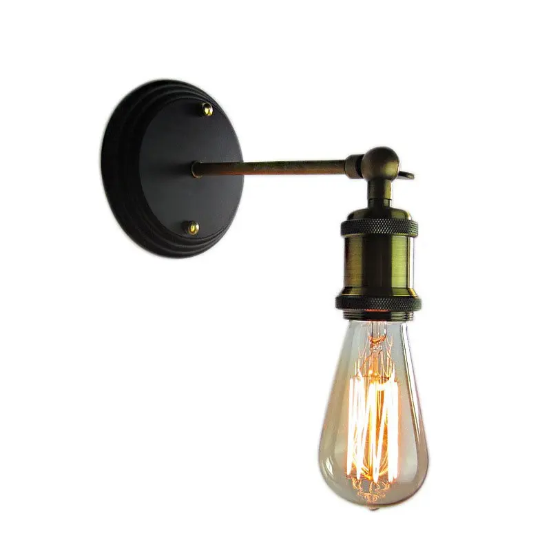 Vintage Creative Design Iron Wall light Antique Luminaria AC90-260V E27 Plated Loft American Retro Vintage Wall lamp for bedroom