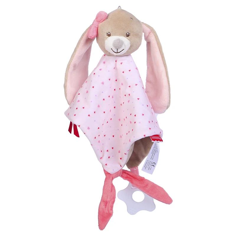 Детские погремушки с детский Прорезыватель мультяшный кролик детская коляска подвесная игрушка для кроватки детские плюшевые игрушки успокаивающие полотенца - Цвет: TH048M