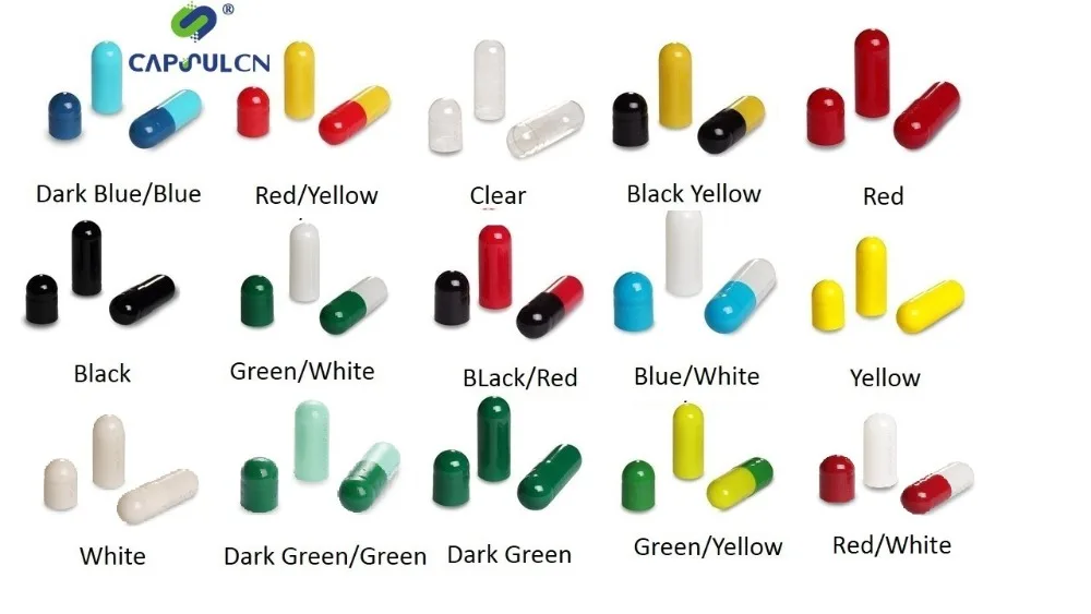

15 colors size 0 gelatin empty capsules,5000 Pieces Colorful Hollow Empty Separated Gelatin Capsules For Capsule Filler Machine