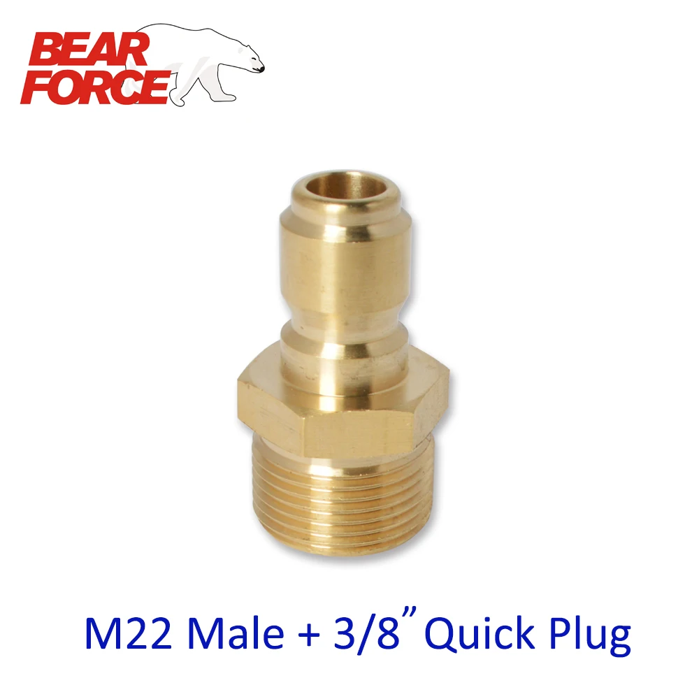 Blesiya Quick Connector M22/14 to 1/4 Male Socket Brass Pressure Washer 