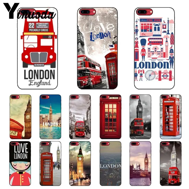 

Yinuoda London big ben Bus Soft Silicone TPU Phone Cover for iPhone 8 7 6 6S Plus 5 5S SE XR X XS MAX Coque Shell