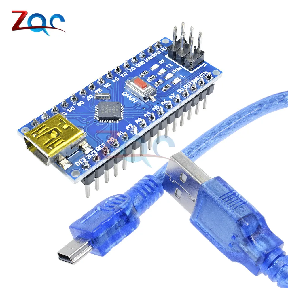 Плата микро-контроллера MINI USB Nano V3.0 ATmega328P CH340G 5 в 16 м для Arduino NANO 328P 3 0 + USB-кабель |