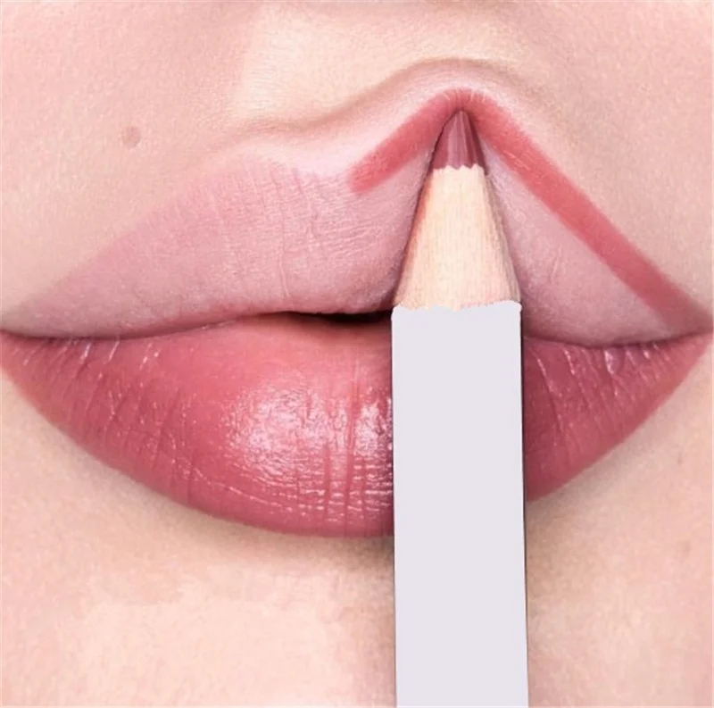 6Pcs/set Cosmetic Professional Wood Lipliner Waterproof Lady Charming Lip Liner Soft Pencil Contour Makeup Lipstick Tool