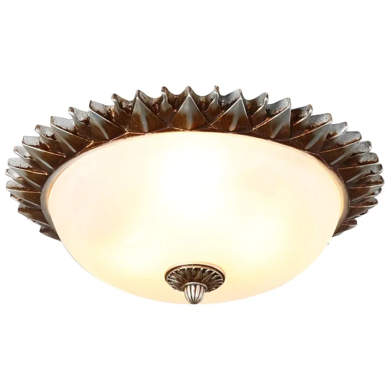 

American Loft Sun Bedroom Ceiling Lamp Resin Bronze Sawtooth Corridor Ceiling Light Kid's Study Room Balcony Ceiling Lighting