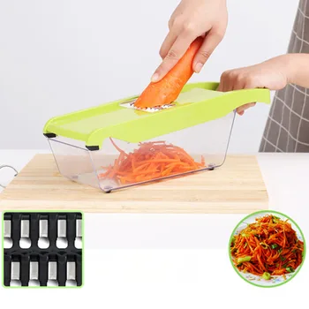 

Slicer Vegetable Cutter with Stainless Steel Blade Manual Potato Peeler Carrot Cheese Grater Dicer Kitchen Tool JCFCJ213