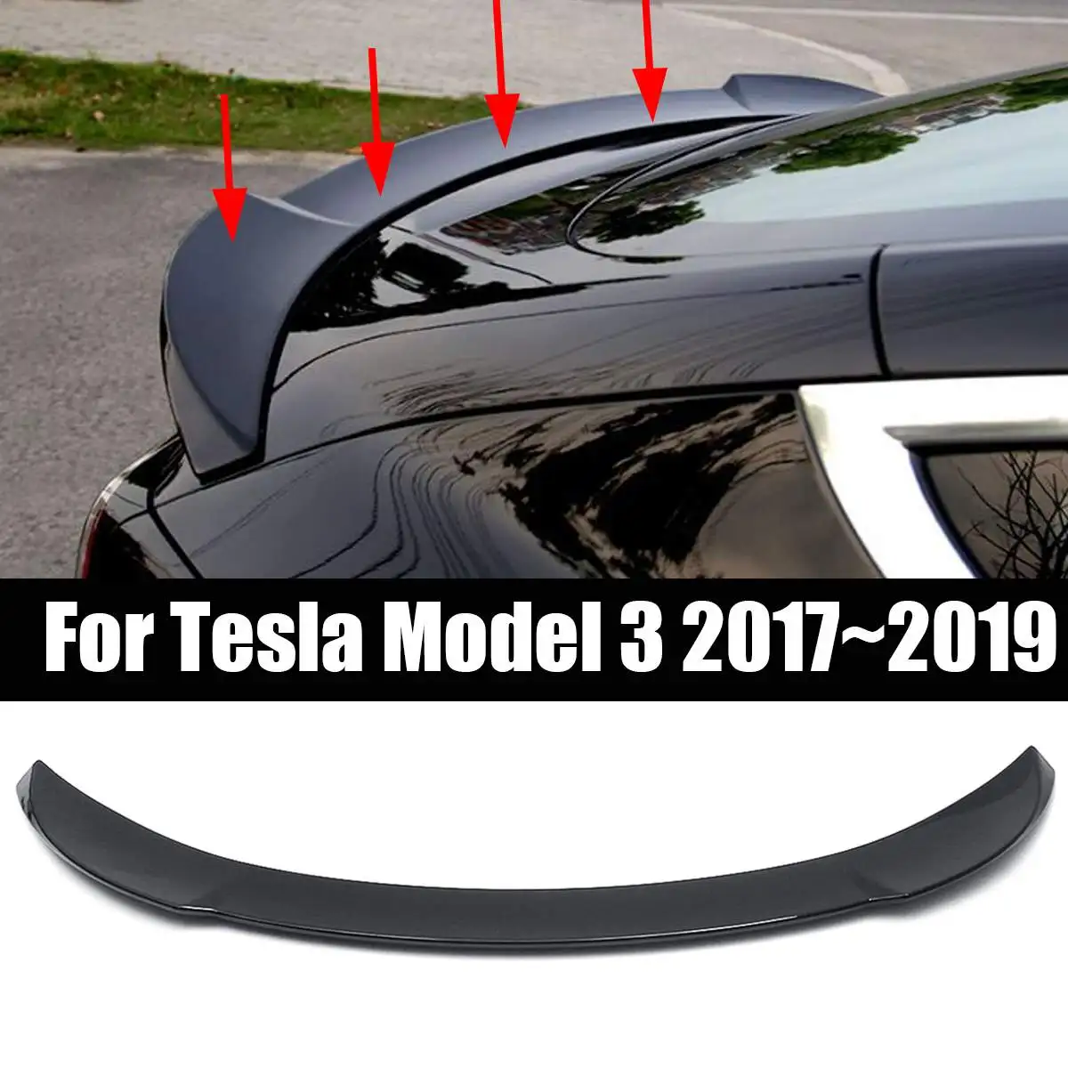 

ABS Gloss Black Rear Spoiler Wing for Tesla for Model 3 2017 2018 2019 Exterior Parts Car Rear Spoiler