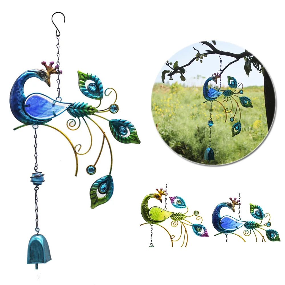 Pavo Real colgante adorno decoración del hogar jardín viento Chime patio accesorios exhibición al aire libre artesanía colorida Pavo Real colgante adorno decoración del hogar jardín viento Chime patio accesorios exhibición al aire libre artesanía colorida