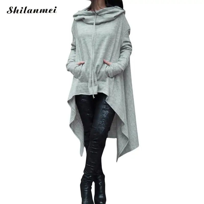 Women Long Sleeve Blouses Short Front Long Back Punk Style Hoody Shirts Camisas Femininas 2016