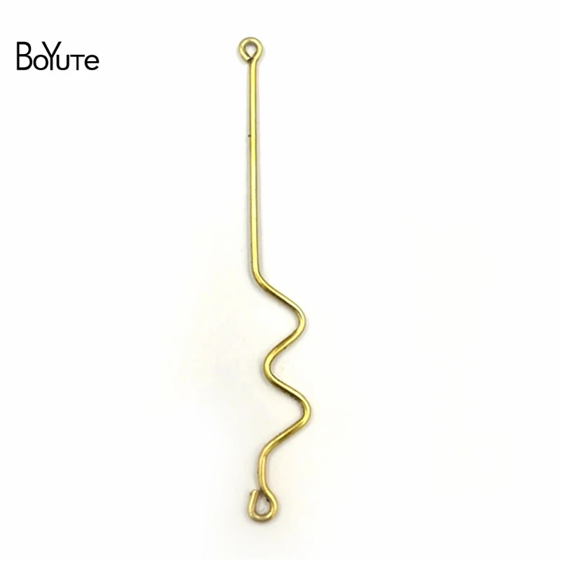 BoYuTe 50Pcs 1*50MM Metal Copper Connector Wire with 2 Loops Diy Hand Made Jewelry Parts &amp Accessories | Украшения и