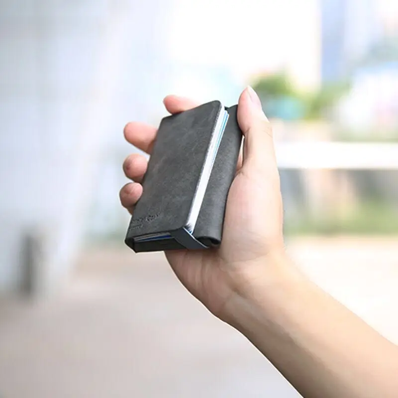 

JIAMEN New Arrival Mini Slim Portable Card Holders Pulled Design Men Wallet Gradient Cards Money Short men Purse slim wallet