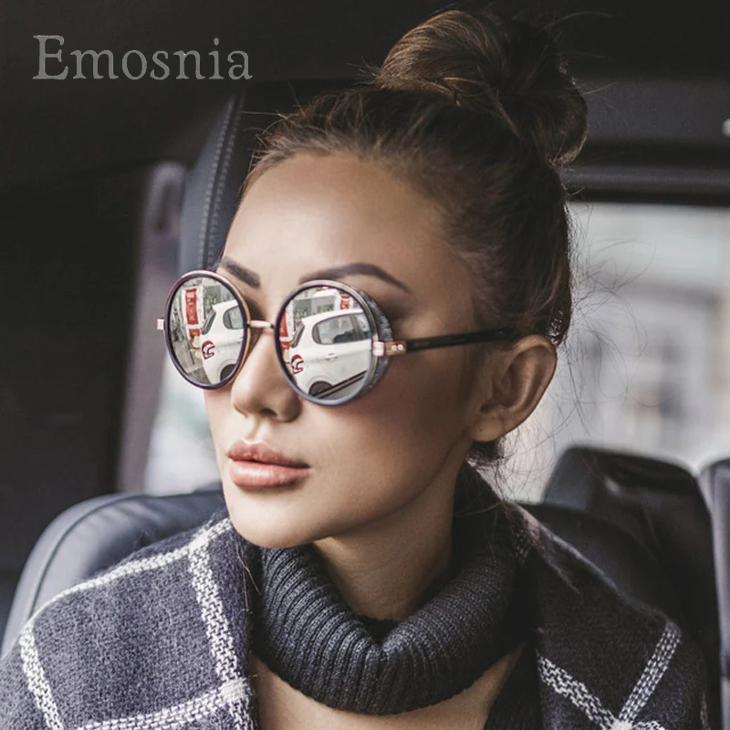 

Emosnia Luxury Round Sunglasses Women Vintage Brand Designer Sunglass For Ladies Retro UV400 Pink Eyewear Oculos De Sol Feminina