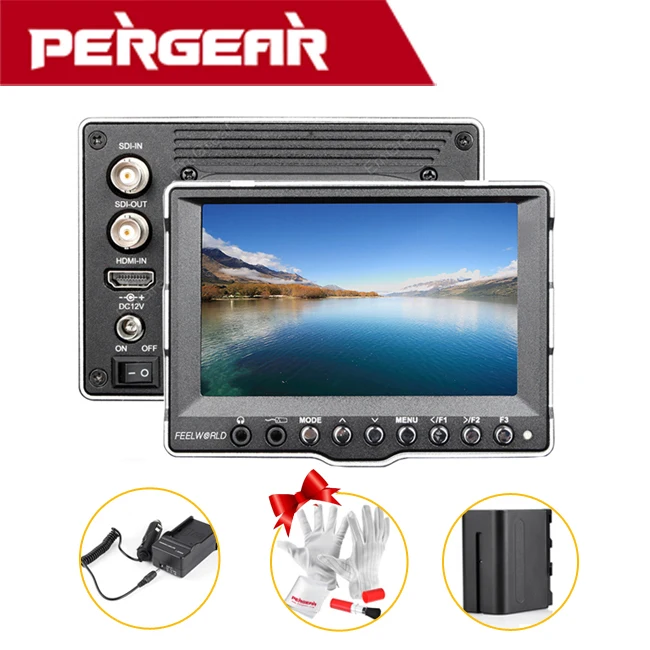 

Feelworld A5 5'' Aluminum SDI HDMI Ultra HD 800*400 CCTV On-Camera LCD Field Monitor for Canon 5D II 7D BMCC+Battery+Charger