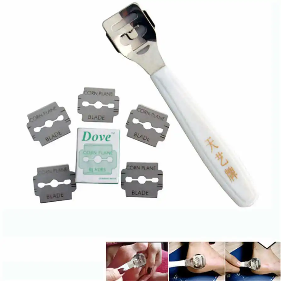 White Callus Corn Hard Skin Remover Shaver Foot Pedicure Kit Feet