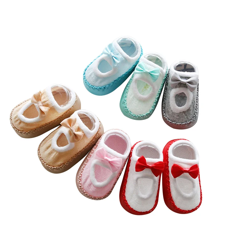 

Newborn Cartoon Baby Socks Anti Slip Walk Toddler Thick Socks Anti-skid Leather Bottom Baby Floor Socks