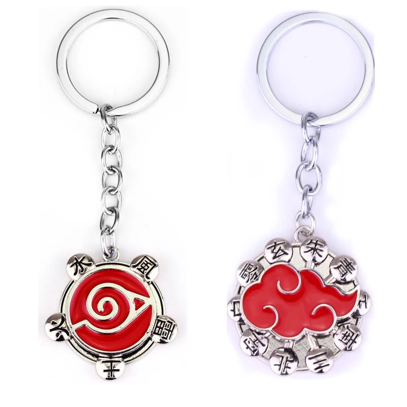 Anime Naruto Keychain Car Uchiha Itachi Mangekyou Sharingan Uzumaki Akatsuki Kakashi Konoha Pendant Key Ring Jewelry Wholesale