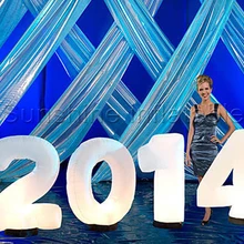 Гигантский надувная буква, надувные поет, надувные номера с красочными светодиодные фонари для новогоднего украшения