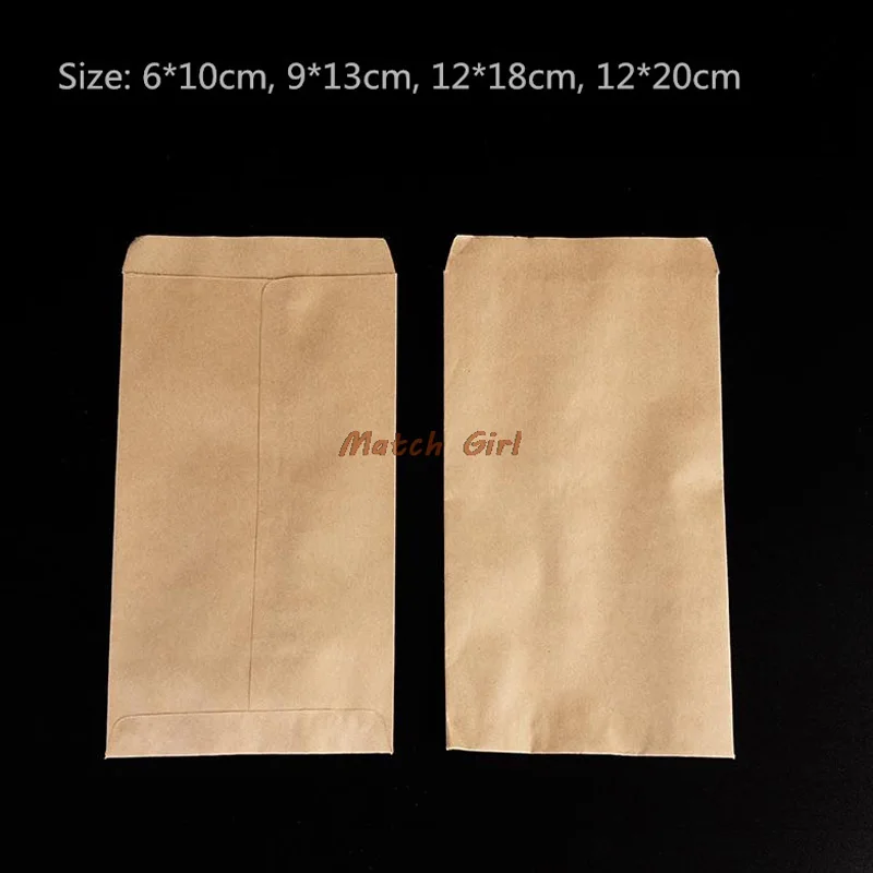 

100pcs/lot-6*10cm Blank High Quality Kraft Paper Bag Seeds Storage Bags Handmade Soap Sample Gift bags 4 sizes options
