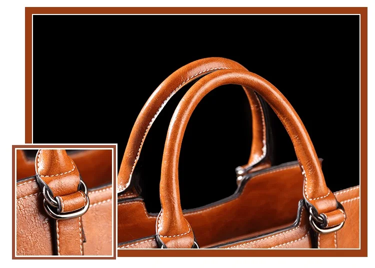 Genuine Leather Bags Tote Purse Handbag Women Messenger Shoulder Top Handle Vintage CLASSIC bolsa feminina bags T63