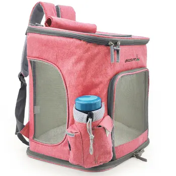 

DannyKarl Plus Size Pet Backpack Dog Solid Oxford Cloth Rose Red Portable Cat Carrier Travel Enlarged Bag Breathable Foldable