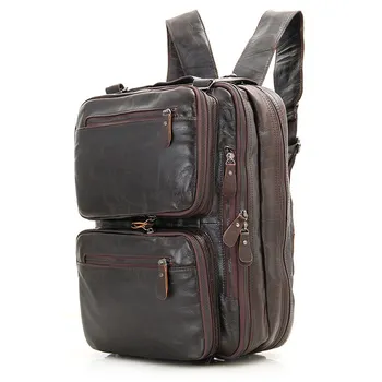 

Nesitu High Quality Best Gift Coffee Color Vintage Genuine Leather Men Backpacks Portfolio Men Travel Bags Shoulder Bags M7014