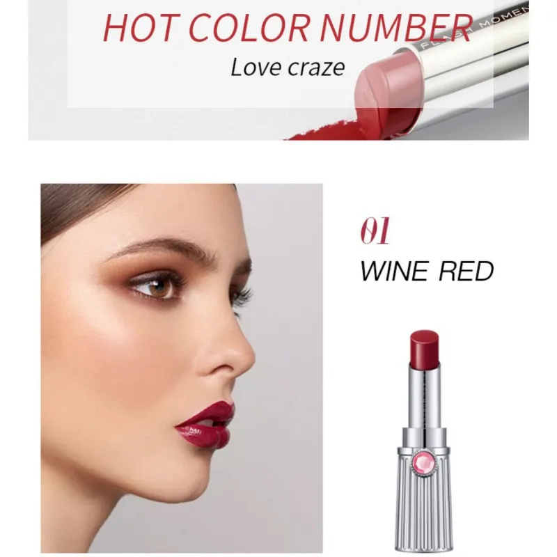 1PC Velvet Matte Diamond Lipstick Makeup Golden 5 Color Long Lasting Pigment Lips Stick Natural Cosmetic Lip Rouge