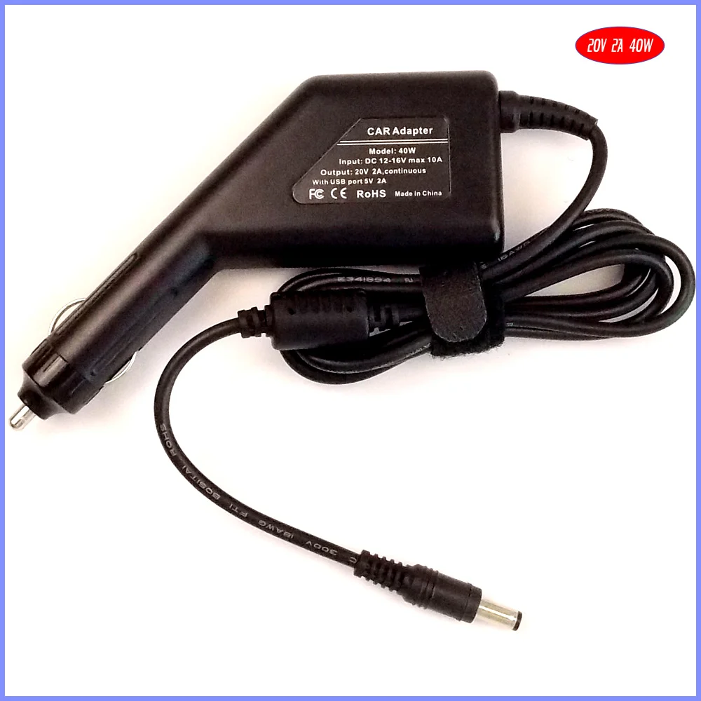 20 В 2A 40 Вт ноутбук автомобиля DC адаптер Зарядное устройство + USB (5 В 2A) для lenovo M9 M10 0225A2040 ADP-40MH AD, LG X110 X120