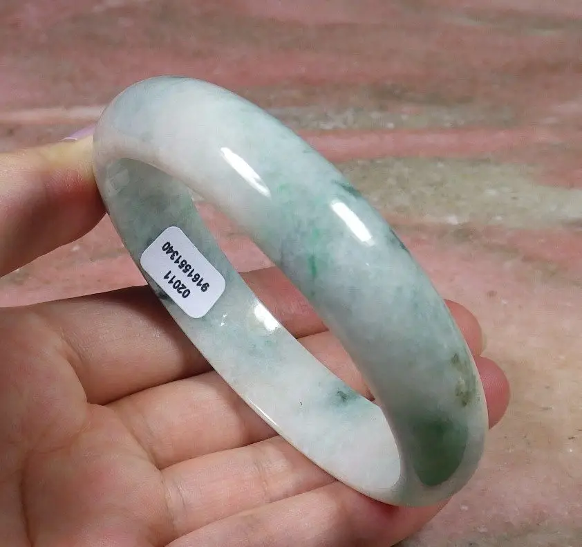 

Certified Green 100% Natural A stone stoneite Bangle Bracelet 59mm 422217