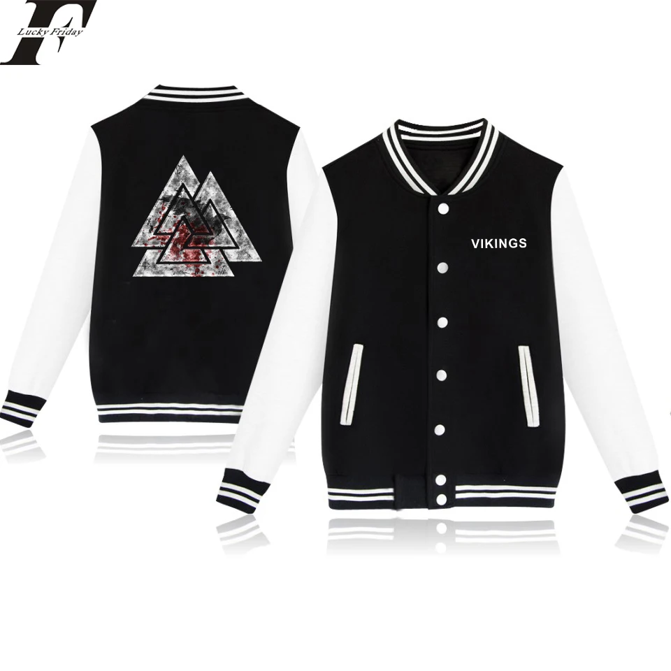

LUCKYFRIFAYF 2018 THE VIKINGS Classic Movie Baseball Jacket Men/Women Outwear College Student Coat Jacket Unisex Long Streetwear